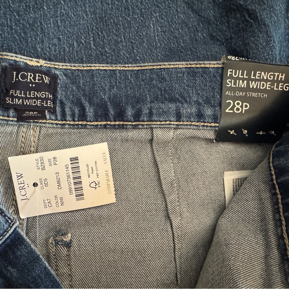 🆕 J. Crew Jeans FULL LENGTH SLIM WIDE-LEG Front Pockets Dark Wash Denim 6 28 P - Picture 5 of 5